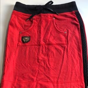 Eckō Red | Y2K Red & Black Hoodie Pocket Skirt | S